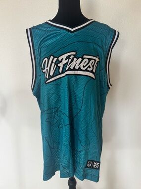 Hawaii's Finest Teal Basketball Jersey with Black & White Trim
